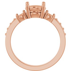 18K Rose Gold 7.4 mm Round Ring Mounting – image 4