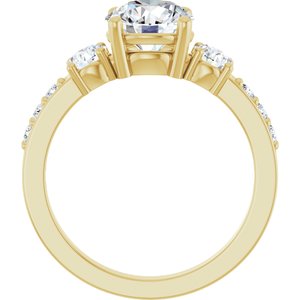 18K Yellow Gold 7.4 mm Round Ring Mounting – image 3