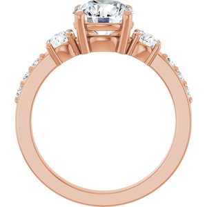 18K Rose Gold 7.4 mm Round Ring Mounting – image 3