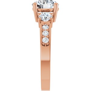 18K Rose Gold 7.4 mm Round Ring Mounting – image 7