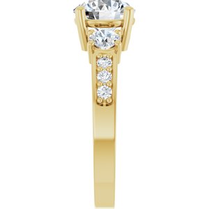 18K Yellow Gold 7.4 mm Round Ring Mounting – image 7