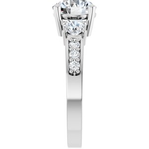 18K White Gold 7.4 mm Round Ring Mounting – image 7