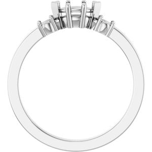18K White Gold 6x3 mm Marquise Ring Mounting – image 4