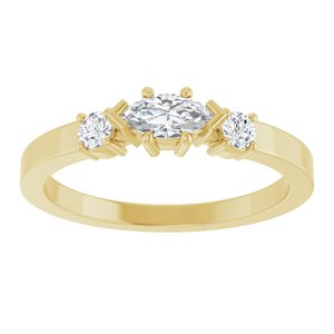 14K Yellow Gold 6x3 mm Marquise Ring Mounting – image 5