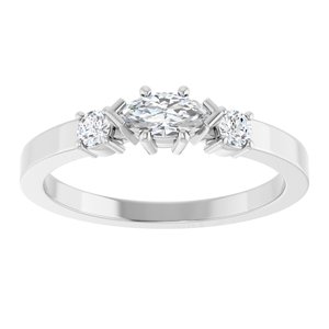 14K X1 White Gold 6x3 mm Marquise Ring Mounting – image 5