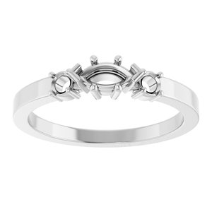 14K X1 White Gold 6x3 mm Marquise Ring Mounting – image 6