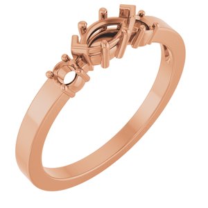10K Rose Gold 6x3 mm Marquise Ring Mounting – image 2