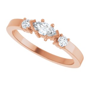 10K Rose Gold 6x3 mm Marquise Ring Mounting – image 8