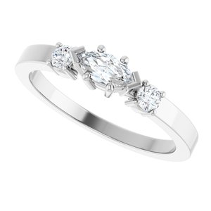 14K White Gold 6x3 mm Marquise Ring Mounting – image 8