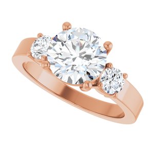 14K Rose Gold 8 mm Round Ring Mounting – image 8