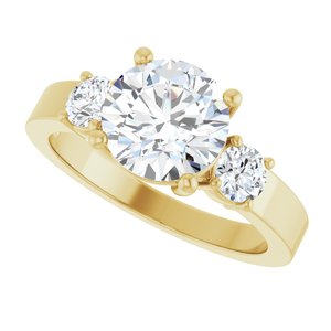 10K Yellow Gold 8 mm Round Ring Mounting – image 8