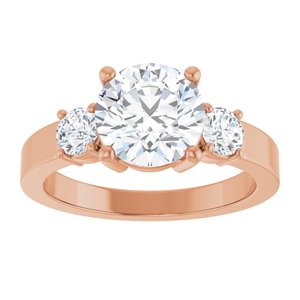 18K Rose Gold 8 mm Round Ring Mounting – image 5