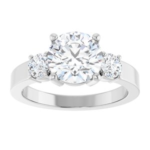 18K White Gold 8 mm Round Ring Mounting – image 5