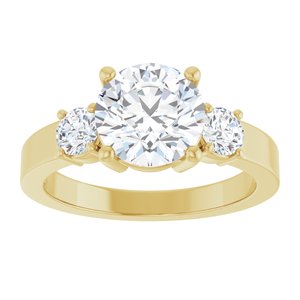 10K Yellow Gold 8 mm Round Ring Mounting – image 5
