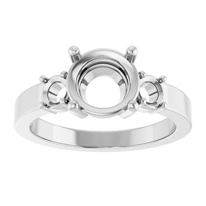 Sterling Silver 8 mm Round Ring Mounting – image 6