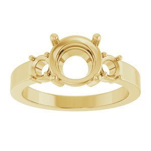 10K Yellow Gold 8 mm Round Ring Mounting – image 6