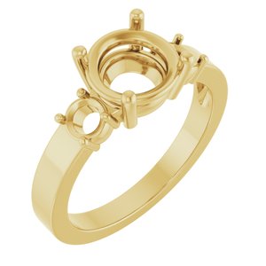 10K Yellow Gold 8 mm Round Ring Mounting – image 2