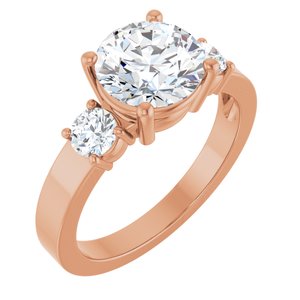 14K Rose Gold 8 mm Round Ring Mounting