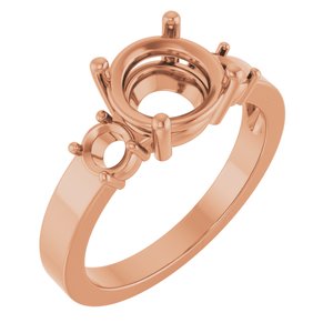 14K Rose Gold 8 mm Round Ring Mounting – image 2