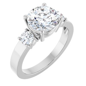 Sterling Silver 8 mm Round Ring Mounting