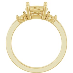 10K Yellow Gold 8 mm Round Ring Mounting – image 4