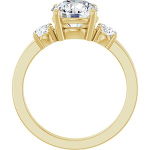 14K Yellow Gold 8 mm Round Ring Mounting – image 3