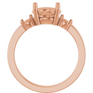 18K Rose Gold 8 mm Round Ring Mounting – image 4
