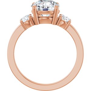 18K Rose Gold 8 mm Round Ring Mounting – image 3