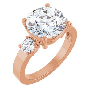 18K Rose Gold 10 mm Round Ring Mounting