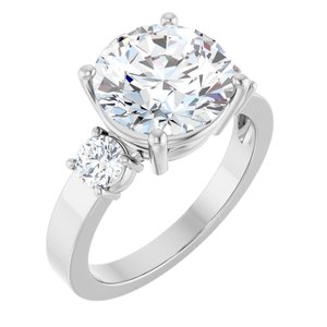 18K White Gold 10 mm Round Ring Mounting