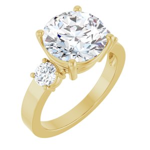 18K Yellow Gold 10 mm Round Ring Mounting
