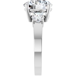 14K X1 White Gold 10 mm Round Ring Mounting – image 7