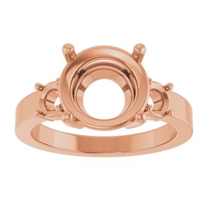 10K Rose Gold 10 mm Round Ring Mounting – image 6