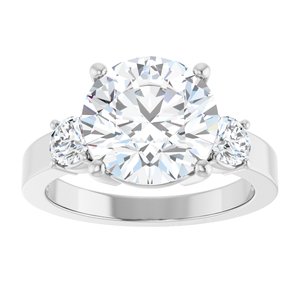 18K White Gold 10 mm Round Ring Mounting – image 5