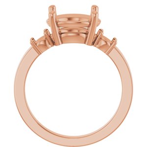 10K Rose Gold 10 mm Round Ring Mounting – image 4