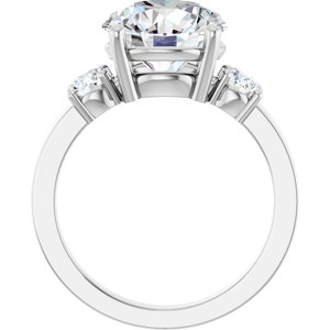 10K White Gold 10 mm Round Ring Mounting – image 3