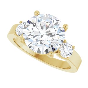 10K Yellow Gold 10 mm Round Ring Mounting – image 8