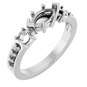 10K White Gold 8x4 mm Marquise Ring Mounting – image 2