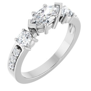 Continuum Sterling Silver 8x4 mm Marquise Ring Mounting