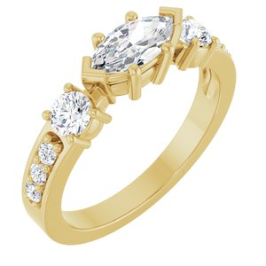 10K Yellow Gold 8x4 mm Marquise Ring Mounting