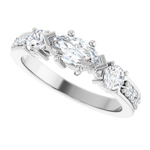 10K White Gold 8x4 mm Marquise Ring Mounting – image 8