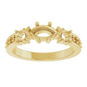 10K Yellow Gold 8x4 mm Marquise Ring Mounting – image 6