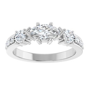 14K White Gold 8x4 mm Marquise Ring Mounting – image 5