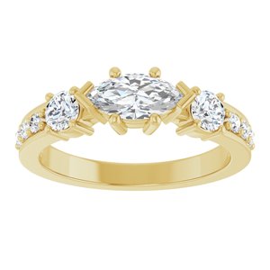 10K Yellow Gold 8x4 mm Marquise Ring Mounting – image 5