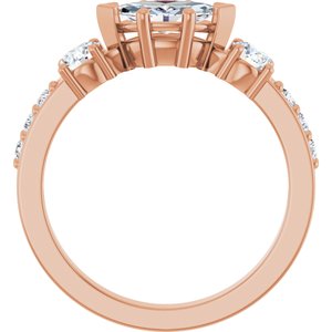 18K Rose Gold 8x4 mm Marquise Ring Mounting – image 3