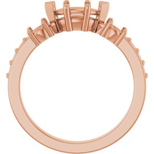 14K Rose Gold 8x4 mm Marquise Ring Mounting – image 4