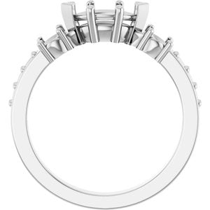 14K X1 White Gold 8x4 mm Marquise Ring Mounting – image 4