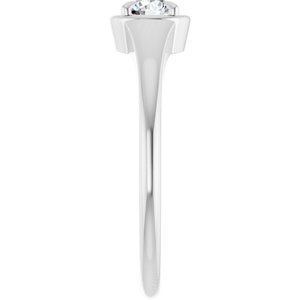 18K White Gold 4.4 mm Round Ring Mounting – image 7