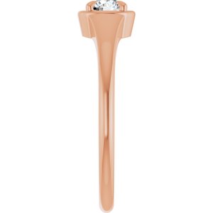 18K Rose Gold 4.4 mm Round Ring Mounting – image 7