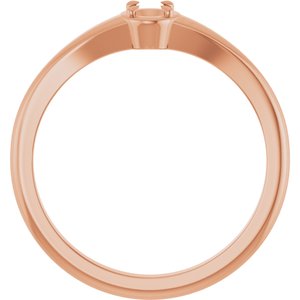 18K Rose Gold 4x3 mm Oval Ring Mounting – image 4
